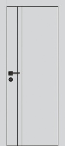 Дверь межкомнатная экошпон (полипропилен) PX-20 агат кромка AL чёрная с 4-х сторон (с заводской врезкой под петли и механизм AGB)