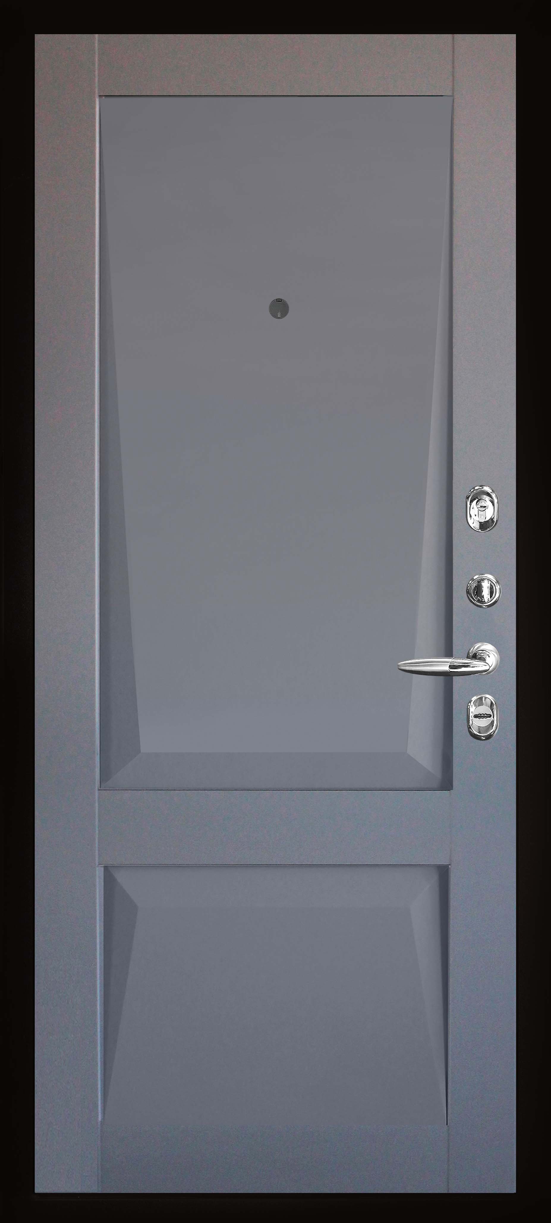 Входная металлическая дверь с терморазрывом Термо 3 антик медь / PERFECTO ДГ101 бархат серый