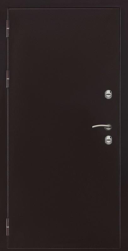 Входная металлическая дверь с терморазрывом Термо 3 антик медь / Light 2125 (зеркало) велюр серый