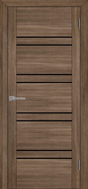 Дверь межкомнатная экошпон м.30026 велюр серый остеклённая (лакобель чёрный)