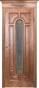 Дверь межкомнатная шпонированная Легенда Арес, остекленная, орех натуральный-2