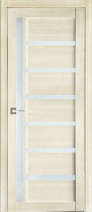 Дверь межкомнатная экошпон м.10102 лиственница светлая остеклённая (сатинат белый)