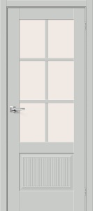Дверь межкомнатная из эмалита «Прима-13.Ф7.0.1» Grey Matt остеклённая (Magic Fog)