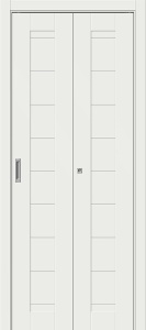 Дверь межкомнатная складная (книжка) из эмалита Браво-21 White Matt глухое