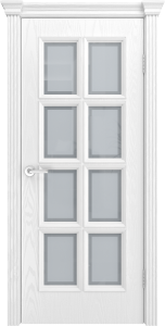 Дверь межкомнатная шпонированная Фрейм-09 ясень белоснежный (сатинат с фацетом)
