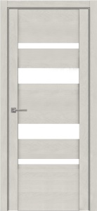 Дверь межкомнатная экошпон soft-touch м.30013 софт бьянка остеклённая (лакобель белый)