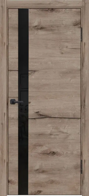 Дверь межкомнатная экошпон ЛУ-45 пацифик лофт остеклённая (лакобель чёрный)