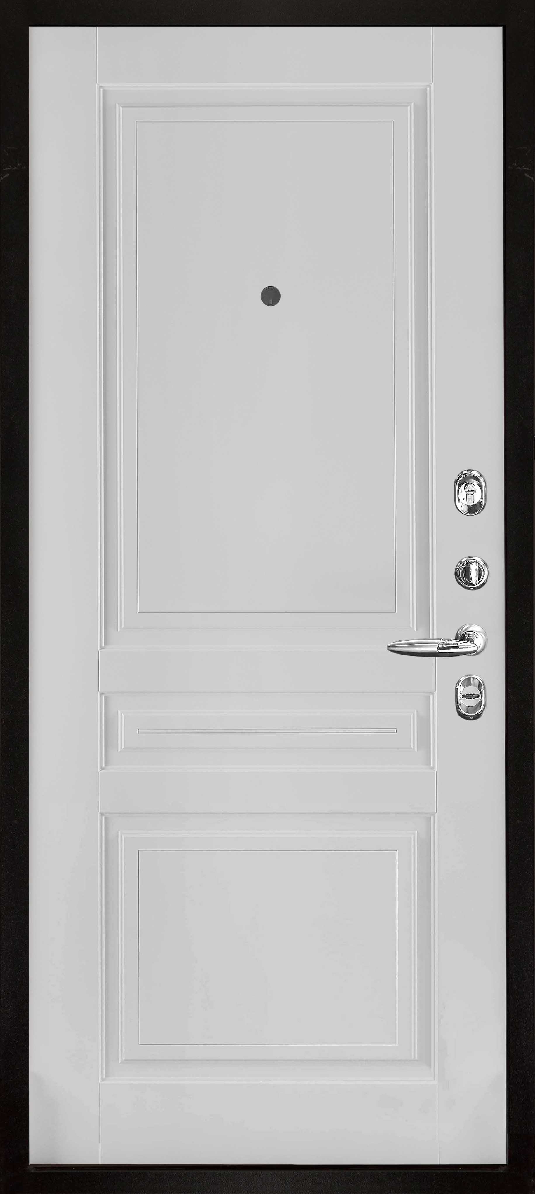 Входная металлическая дверь с терморазрывом Термо 3 антик медь / Турин эмаль белая