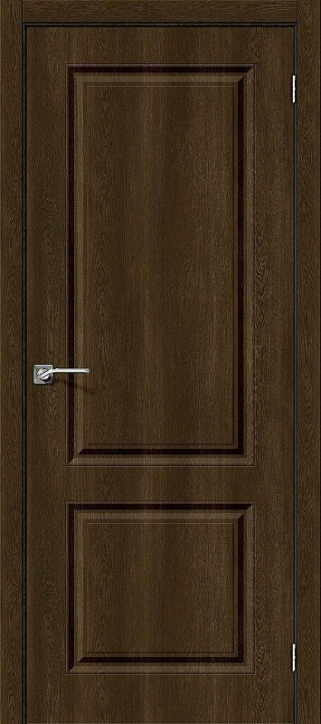Дверь межкомнатная из ПВХ «Скинни-12» Dark Barnwood глухая