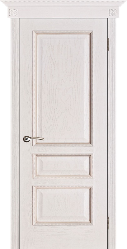 Дверь межкомнатная шпонированная (шпон натуральный) Вена белая патина тон 17 глухая
