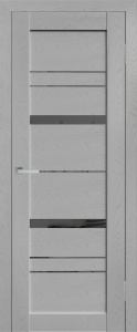 Дверь межкомнатная ПВХ LE-7 слим серый сс5011 остекленная (зеркало графит)