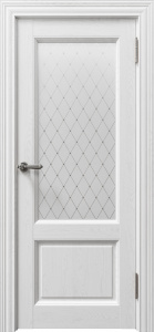 Дверь межкомнатная экошпон м.80010 серена белая остеклённая (стекло без глитера)