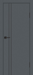 Дверь межкомнатная экошпон (полипропилен) P-20 графит кромка ABS с 2-х сторон глухая (молдинг 5 мм. чёрный)