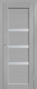 Дверь межкомнатная ПВХ LE-2 слим серый сс5011 остекленная (сатинат светлый)