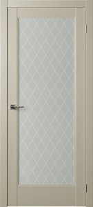 Дверь межкомнатная экошпон Нова-2 серена керамик остеклённая (сатинат белый с рисунком) (с врезкой под механизм МС96 или Р96)