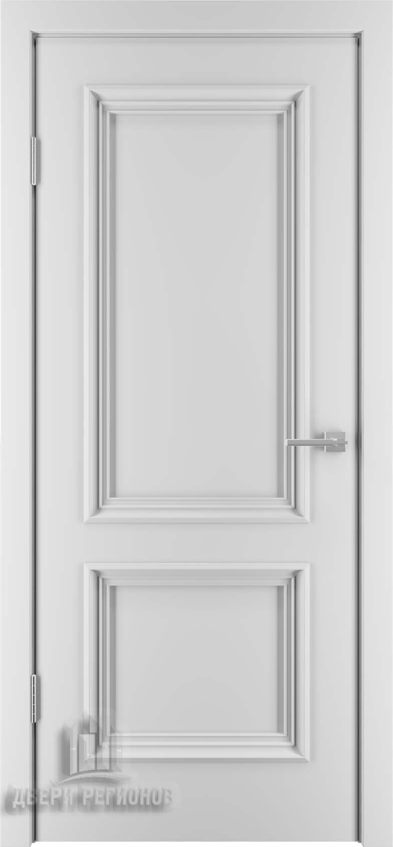 Дверь межкомнатная шпонированная (шпон натуральный + эмаль) Бергамо-4 белая эмаль RAL9003 глухая