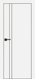 Дверь межкомнатная экошпон (полипропилен) PX-20 белый кромка AL чёрная с 4-х сторон (с заводской врезкой под петли и механизм AGB)