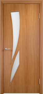 Дверь межкомнатная финиш-плёнка с-2(о) миланский орех остекление сатинат белый