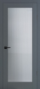 Дверь межкомнатная экошпон (полипропилен) PSC-55 графит остекленная (Moru OptiWhite)