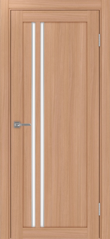 Дверь межкомнатная экошпон Турин 525АПСSC.121 ясень тёмный остеклённая (лакобель белый)