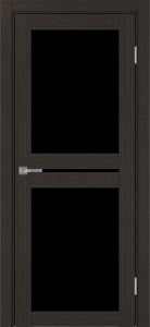 Дверь межкомнатная экошпон Турин 520.222 венге остеклённая (лакобель чёрный)
