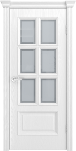 Дверь межкомнатная шпонированная Фрейм-10 ясень белоснежный (сатинат с фацетом)