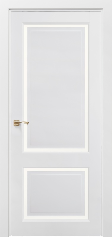 Дверь межкомнатная экошпон Мадрид ПДО-201 снежная королева остеклённая (сатинат матовый)