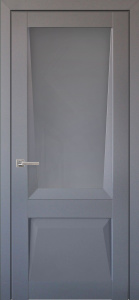 Дверь межкомнатная soft-touch (софт тач) Перфекто м.106 бархат серый остекление лакобель серый