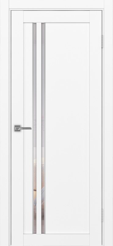 Дверь межкомнатная экошпон Турин 525АПСSC.121 белый снежный остеклённая (зеркало)