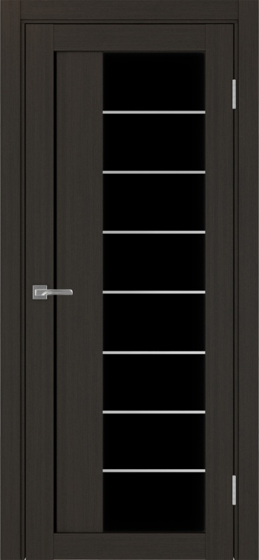 Дверь межкомнатная экошпон Турин 524АССSC.22 венге остеклённая (лакобель чёрный)