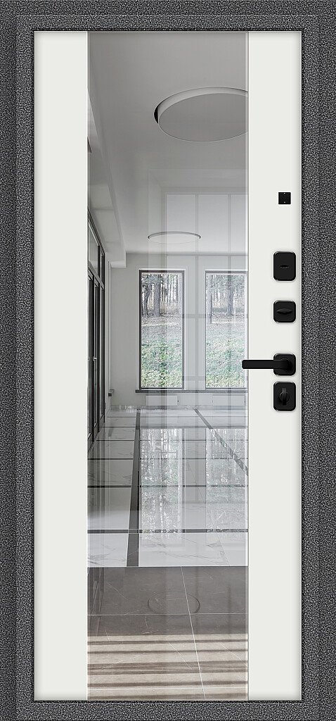 Входная металлическая дверь Тайга-9.2 антик серебряный / белый