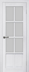 Дверь межкомнатная ПВХ RX-8 слим белый сс5005 остекленная (сатинат светлый)
