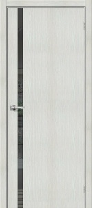 Дверь межкомнатная из экошпона «Браво-1.55» Bianco Veralinga остекление Mirox Grey