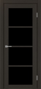 Дверь межкомнатная экошпон Турин 540.2222 венге остеклённая (лакобель чёрный)