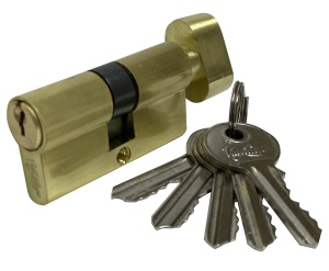 Цилиндр (личина) ключ / фиксатор VC60-5SB (матовое золото)