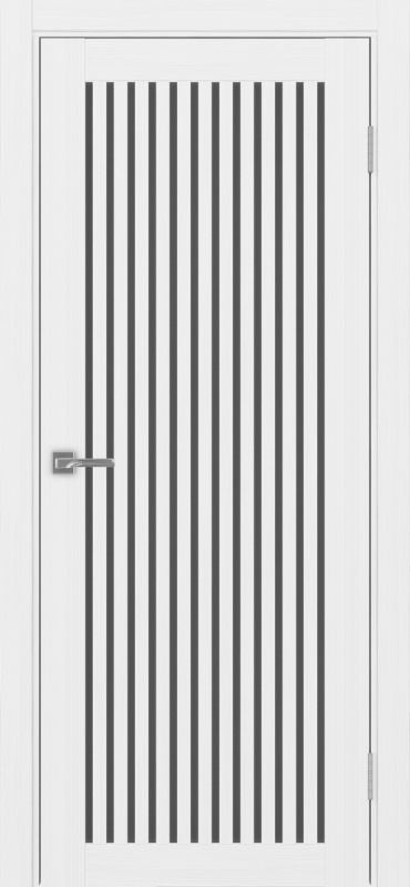 Дверь межкомнатная экошпон Турин 543.2 белый лёд остеклённая (графит)