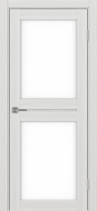 Дверь межкомнатная экошпон Турин 520.212 ясень серебристый остеклённая (лакобель белый)