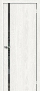 Дверь межкомнатная из экошпона «Браво-1.55» White Dreamline остекление Mirox Grey